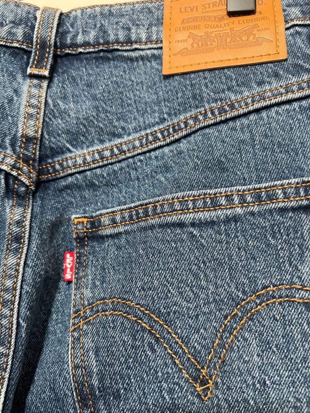 LEVIS Ribcage Western Yoke Jeans Women's Size 29 x 27 Dark Wash 0049U0001 - Picture 8 of 12